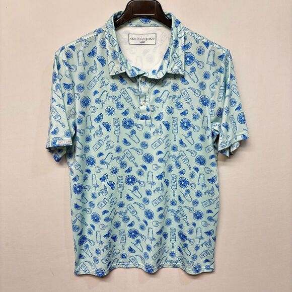 Smith & Quinn Men Short Sleeve Performance Polo Shirt Top Size Large D023 -1 - Picture 1 of 13
